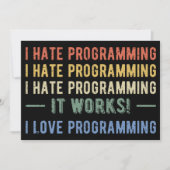 Invitation I Hate Programmation - Drôle Programmeur I (Devant)