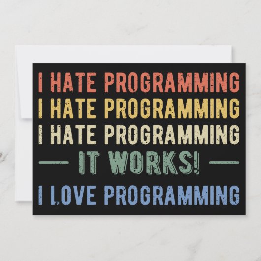Invitation I Hate Programmation - Drôle Programmeur I (Devant)