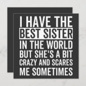 Invitation I have the best sister in the world (Devant / Derrière)