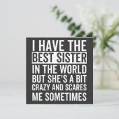 Invitation I have the best sister in the world (Debout devant)