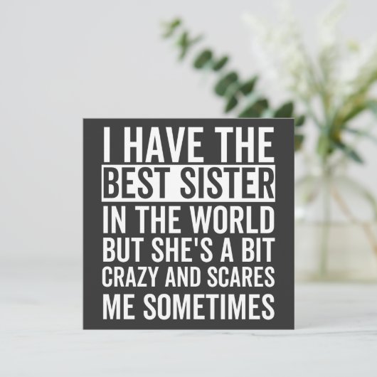 Invitation I have the best sister in the world (Debout devant)