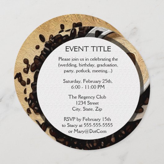 Invitation I Heart Coffee (Devant / Derrière)