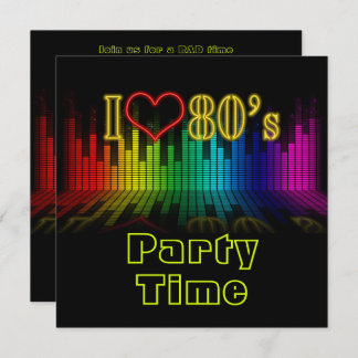 Invitation I Heart The 80s Soundwave Graphic Birthday