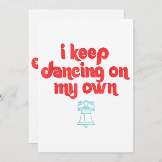 Invitation I Keep Dancing on My Own Philadelphie (Devant / Derrière)