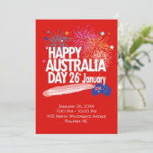 Invitation "I LOVE AUSTRALIA" Australia Day 26 janvier (Debout devant)