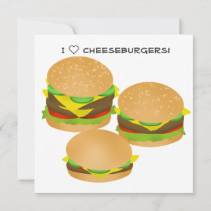 Invitation I Love Cheeseburgers