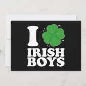 Invitation I Love Irish Boys Shamrock Heart St Patrick's Day (Devant)