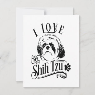 Invitation I Love My Shih Tzu I mignon animal animal animal a