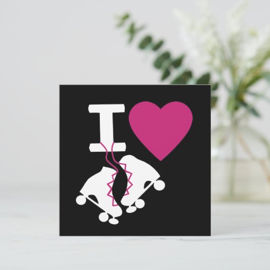 Invitation I Love Roller Skating (Debout devant)