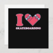 Invitation I Love Skateboarding Skateboard Skate Venin (Devant / Derrière)