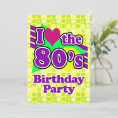 Invitation I Love the 80s Birthday Party (Debout devant)