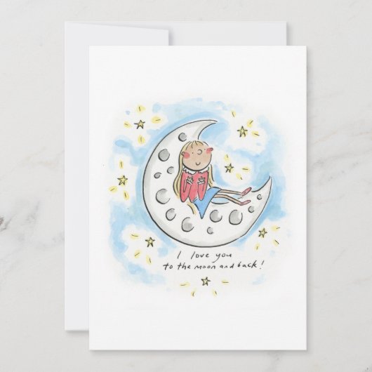 Invitation I love you to the moon and back (Devant)