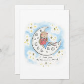 Invitation I love you to the moon and back (Devant / Derrière)