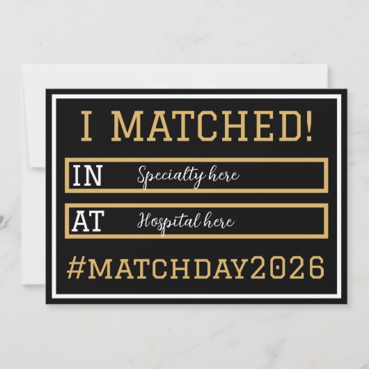 Invitation I Matched Match Day Announcement (Devant)