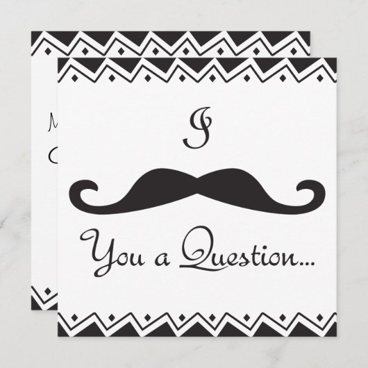 Invitation I Mustache You A Q! Fête de mariage PERSONNALISÉE (Devant / Derrière)