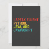 Invitation i Parle Fluent Informatique Langue Funny Coding (Devant)