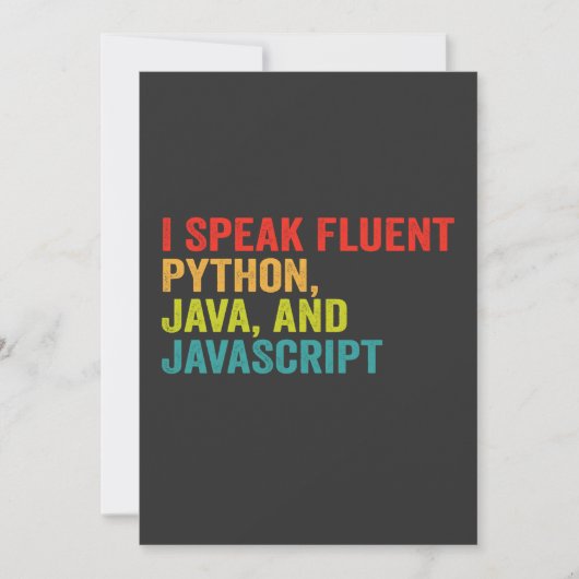 Invitation i Parle Fluent Informatique Langue Funny Coding (Devant)