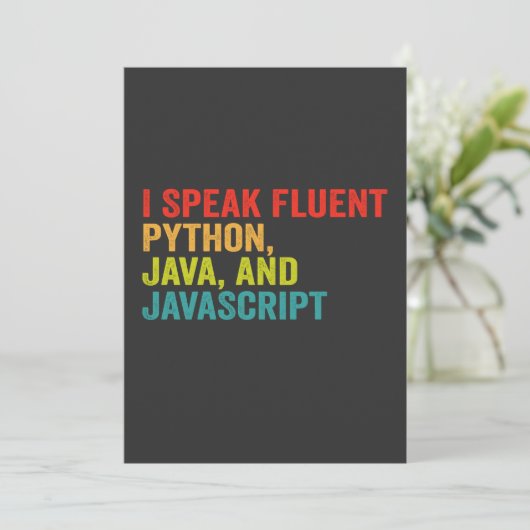 Invitation i Parle Fluent Informatique Langue Funny Coding (Debout devant)