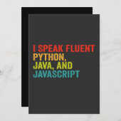 Invitation i Parle Fluent Informatique Langue Funny Coding (Devant / Derrière)