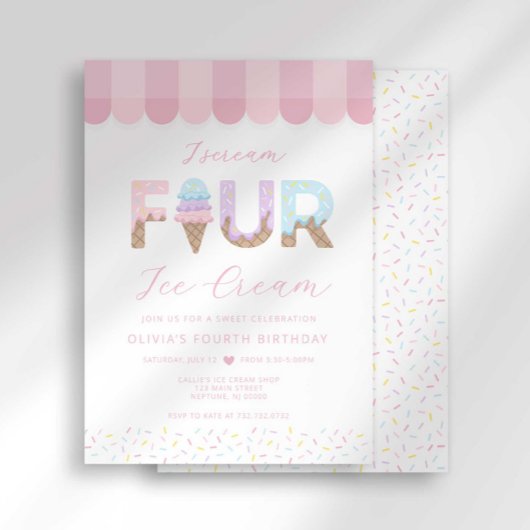Invitation I Scream Four Ice Cream Birthday