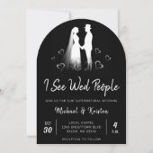 Invitation I See Wed People Gothic Ghost Halloween Wedding (Devant)
