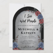 Invitation I See Wed People Headstone Floral Gothic Wedding (Devant)