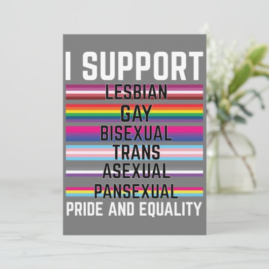 Invitation I Support Lesbian Gay Bisexual Trans Asexual Panse (Debout devant)