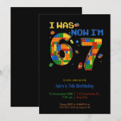 Invitation  I Was 6 Now I’m 7 Boy Birthday (Devant / Derrière)