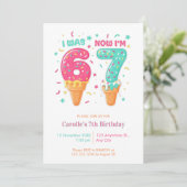Invitation  I Was 6 Now I’m Ice Cream 7 Birthday (Debout devant)