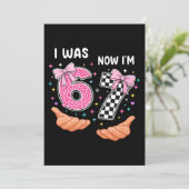 Invitation I was 6 now I'm 7 cute birthday numbers (Debout devant)