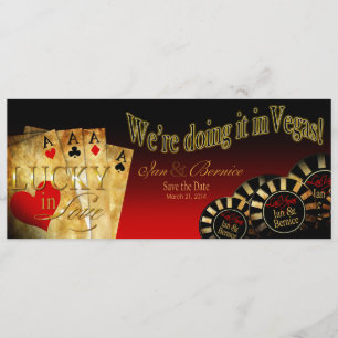 Invitation Ian & Bernice Las Vegas Deluxe Rouge Noir Or