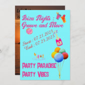 Invitation Ibiza Bachelorette (Devant / Derrière)