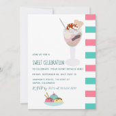 Invitation Ice Cream Anniversaire de fête (Devant)