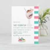 Invitation Ice Cream Anniversaire de fête (Debout devant)