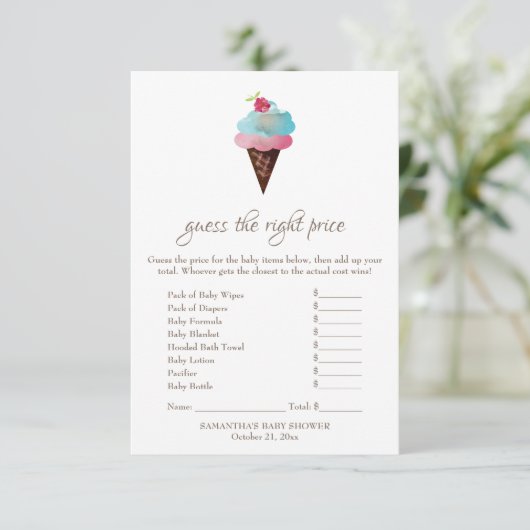 Invitation Ice Cream Devine le bon prix jeu (Debout devant)