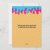 Invitation Ice Cream Drip Baseball Blue Pink Birthday Party (Dos)