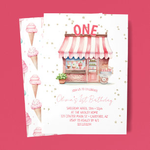 Invitation Ice Cream Party 1er anniversaire