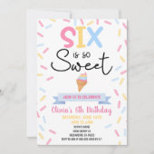 Invitation Ice Cream Six est tellement sucré 6ème Anniversair (Devant)
