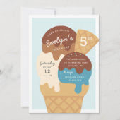 Invitation Ice Cream Sundae Anniversaire de enfant Party (Devant)