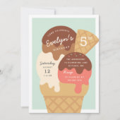 Invitation Ice Cream Sundae Anniversaire de enfant Party (Devant)