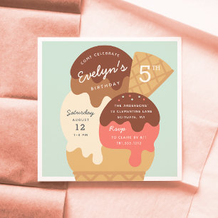 Invitation Ice Cream Sundae Anniversaire de enfant Party