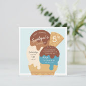 Invitation Ice Cream Sundae Anniversaire de enfant Party (Debout devant)