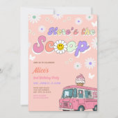 Invitation Ice Cream Truck Scoops 2nd Birthday (Devant)