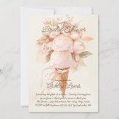 Invitation Ice crème cône boho douche nuptiale or chic (Devant)