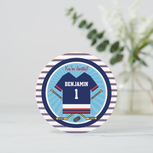 Invitation Ice Hockey Jersey V2 1er anniversaire (Debout devant)