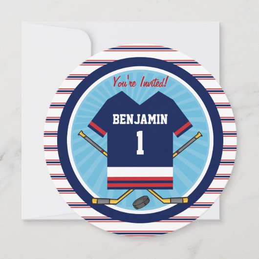 Invitation Ice Hockey Jersey V2 1er anniversaire (Devant)