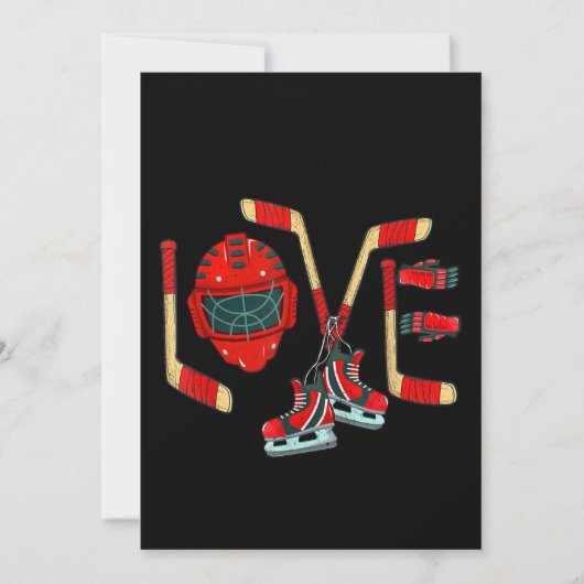 Invitation Ice Hockey Valentines Day Love Cute Gift Boys Girl (Devant)