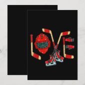 Invitation Ice Hockey Valentines Day Love Cute Gift Boys Girl (Devant / Derrière)