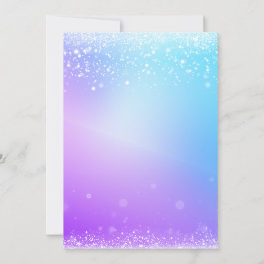 Invitation Ice number white glitter Girl 7th Birthday (Dos)