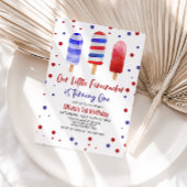 Invitation Ice Pops Firecracker Rouge Blanc Bleu 1er annivers